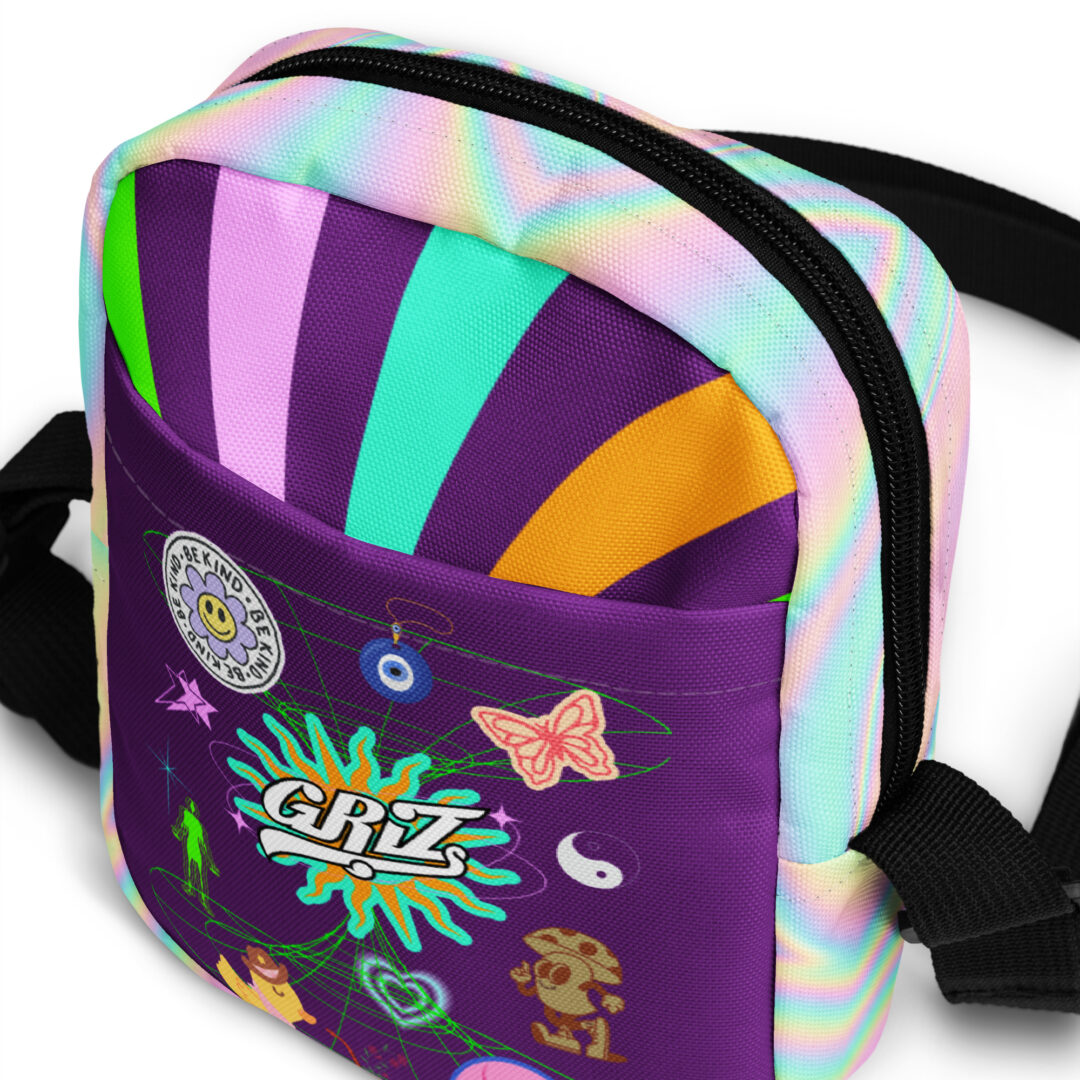 Griz Purple Utility crossbody bag | Rainbow Sling Festival Accessory DJ GRIZ - Image 12