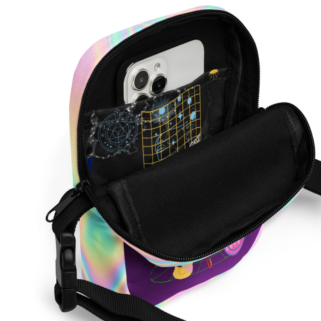 Griz Purple Utility crossbody bag | Rainbow Sling Festival Accessory DJ GRIZ - Image 4