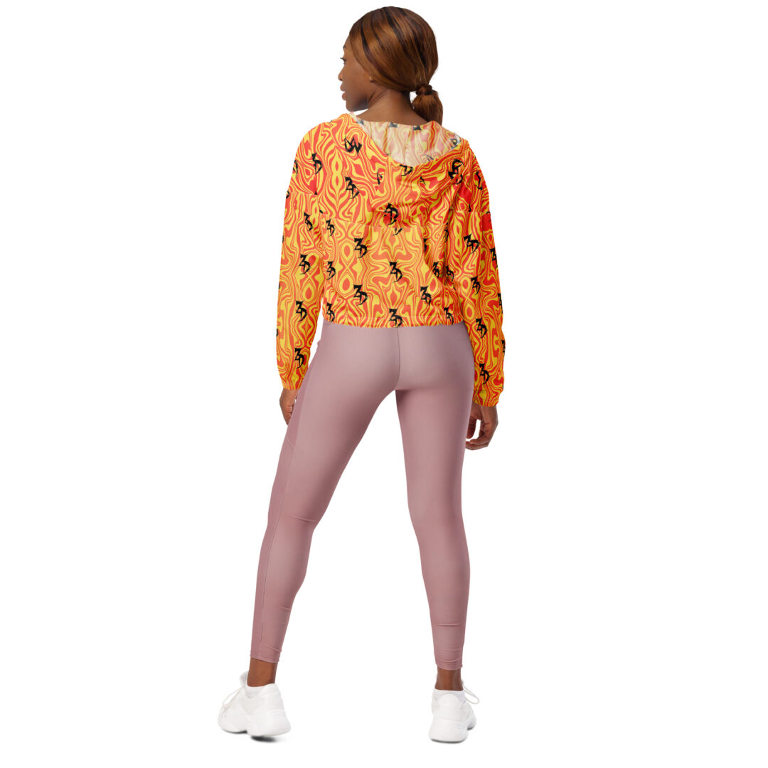 Zeds Dead Trippy Orange Lava Liquid | Women’s cropped windbreaker - Image 3