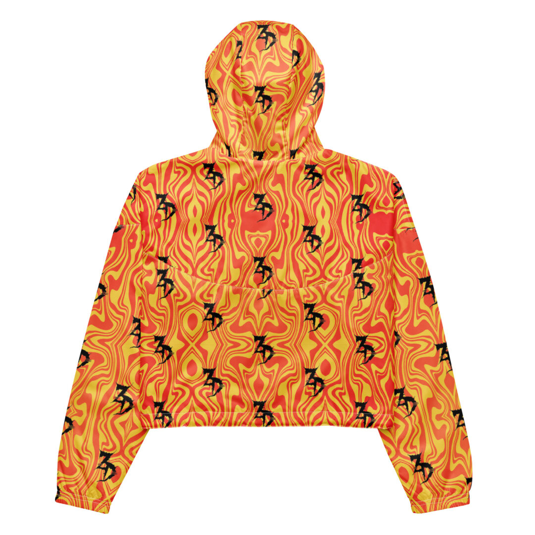 Zeds Dead Trippy Orange Lava Liquid | Women’s cropped windbreaker - Image 10