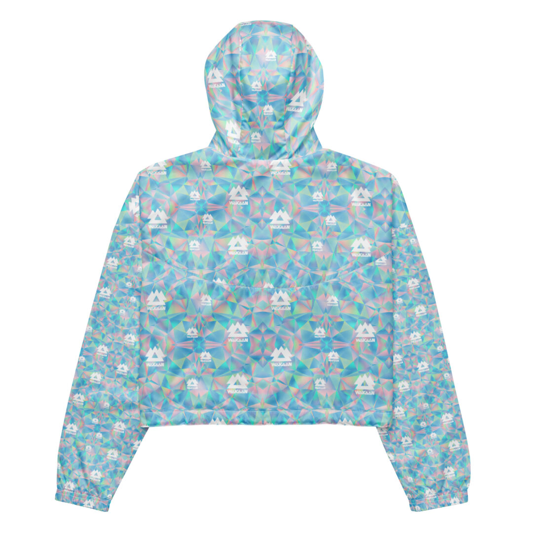 Irridescent Wakaan Music Festival Logo | Women’s cropped windbreaker rave jacket edm festival coat - Image 10