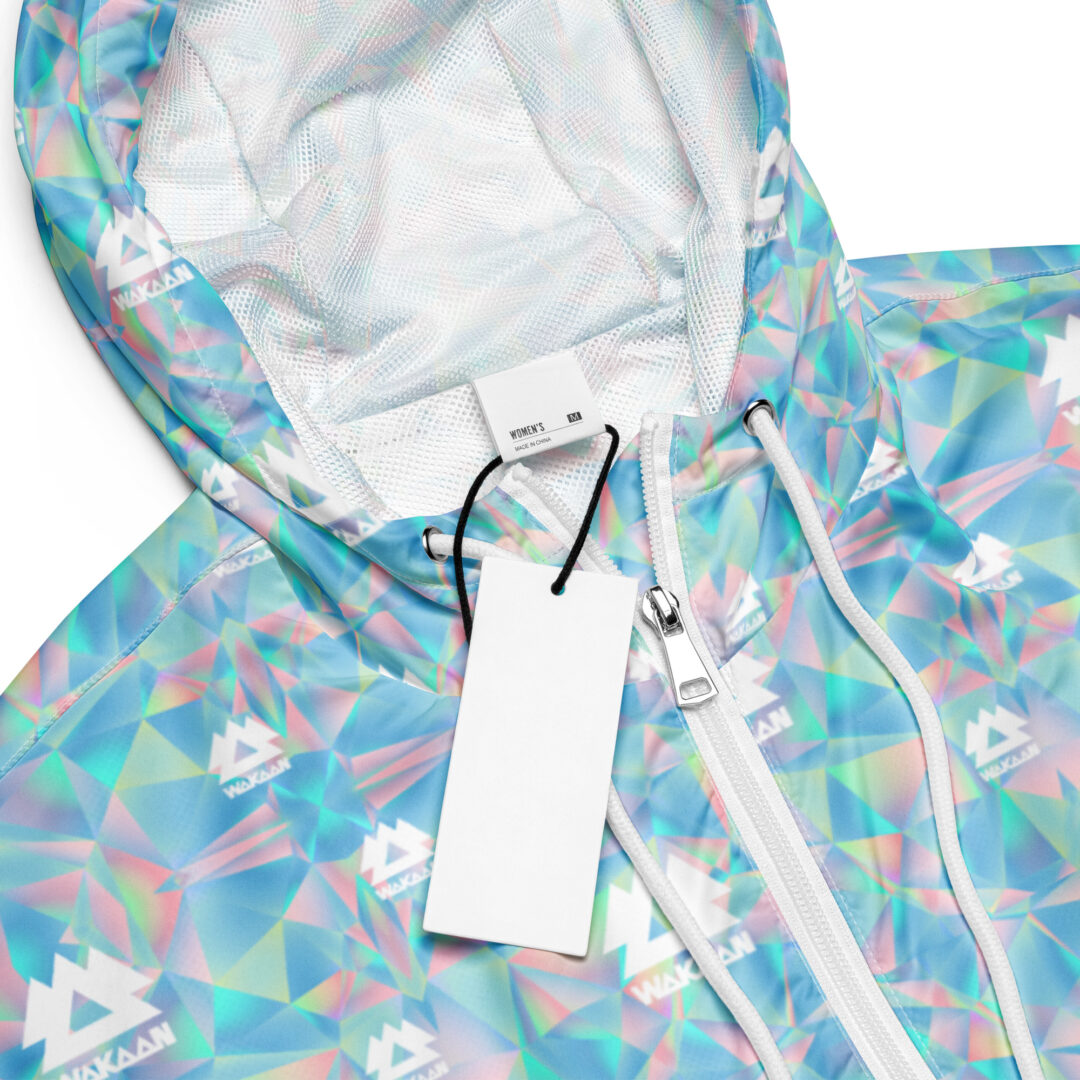 Irridescent Wakaan Music Festival Logo | Women’s cropped windbreaker rave jacket edm festival coat - Image 4