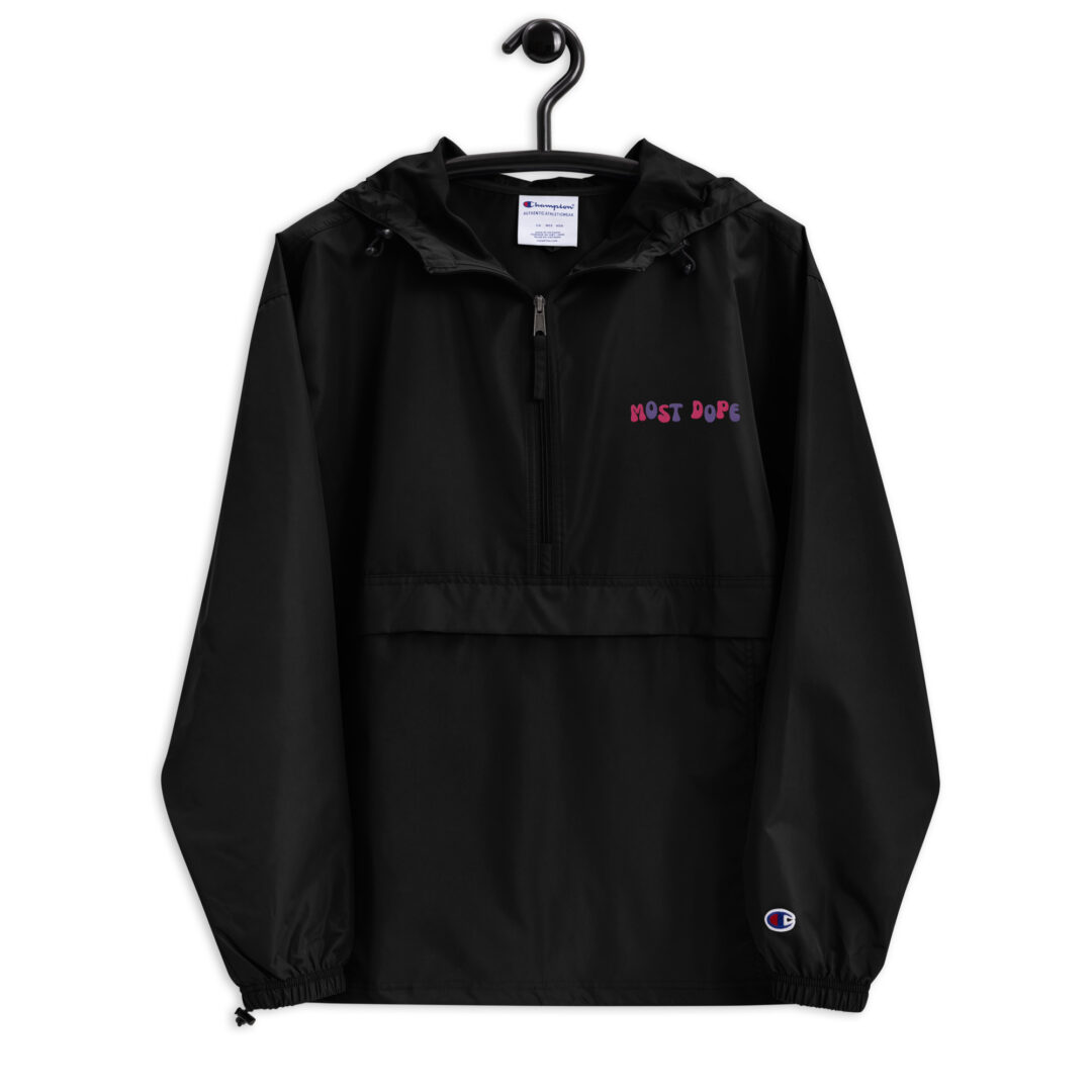 Mac Miller Kids Most Dope | Custom Embroidered Champion Packable Jacket | Kangaroo Pouch Life Proof All Seasons - Image 14