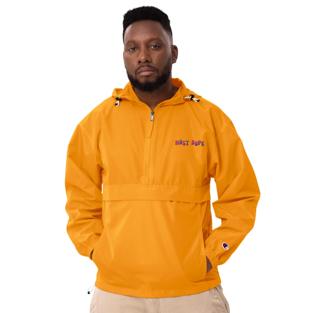 Mac Miller Kids Most Dope | Custom Embroidered Champion Packable Jacket | Kangaroo Pouch Life Proof All Seasons - Image 4