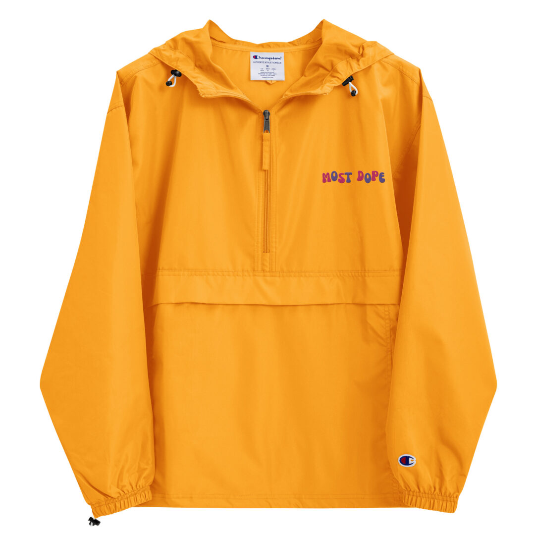 Mac Miller Kids Most Dope | Custom Embroidered Champion Packable Jacket | Kangaroo Pouch Life Proof All Seasons - Image 6