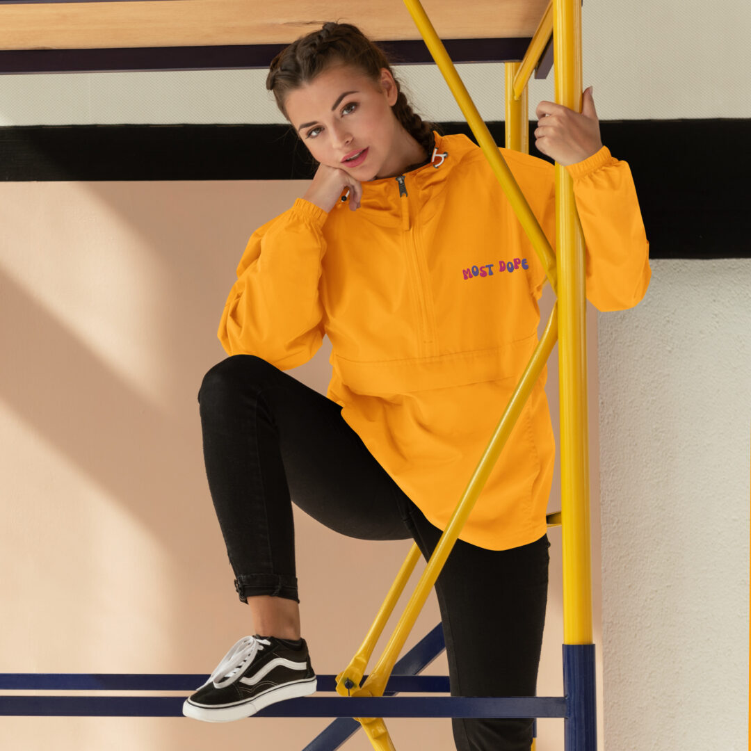Mac Miller Kids Most Dope | Custom Embroidered Champion Packable Jacket | Kangaroo Pouch Life Proof All Seasons - Image 7