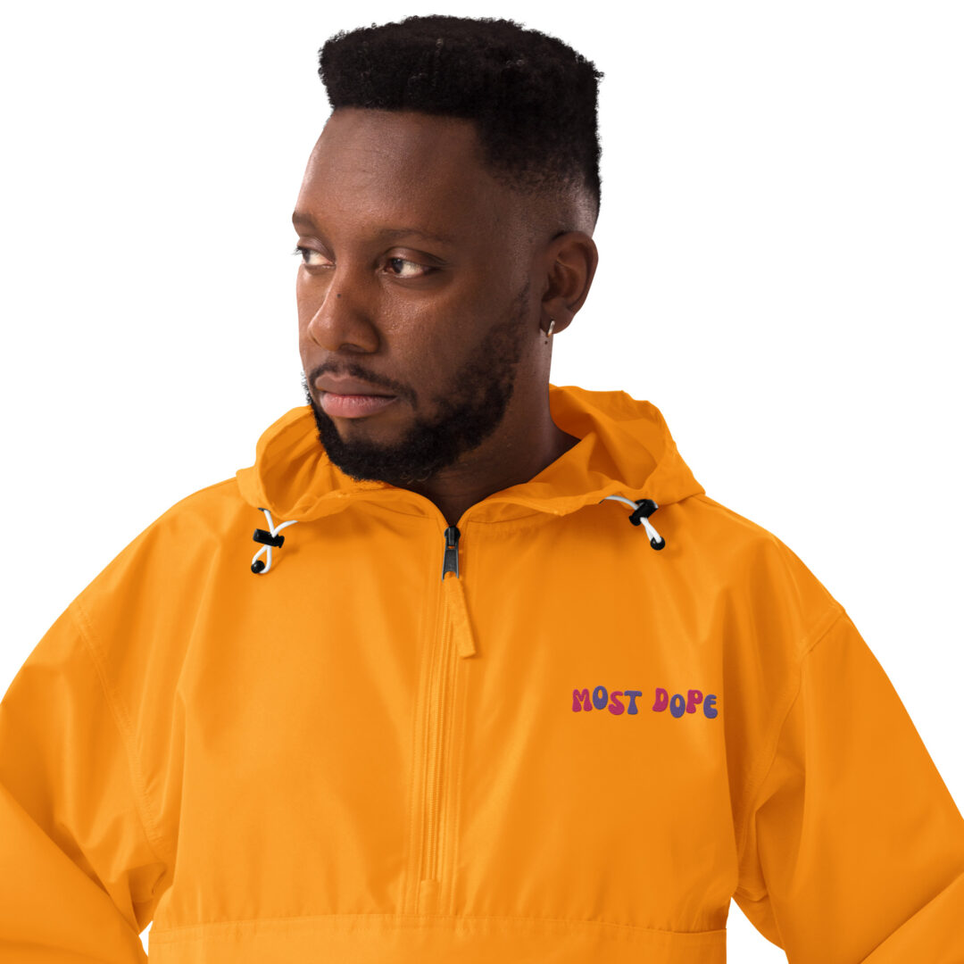 Mac Miller Kids Most Dope | Custom Embroidered Champion Packable Jacket | Kangaroo Pouch Life Proof All Seasons - Image 5