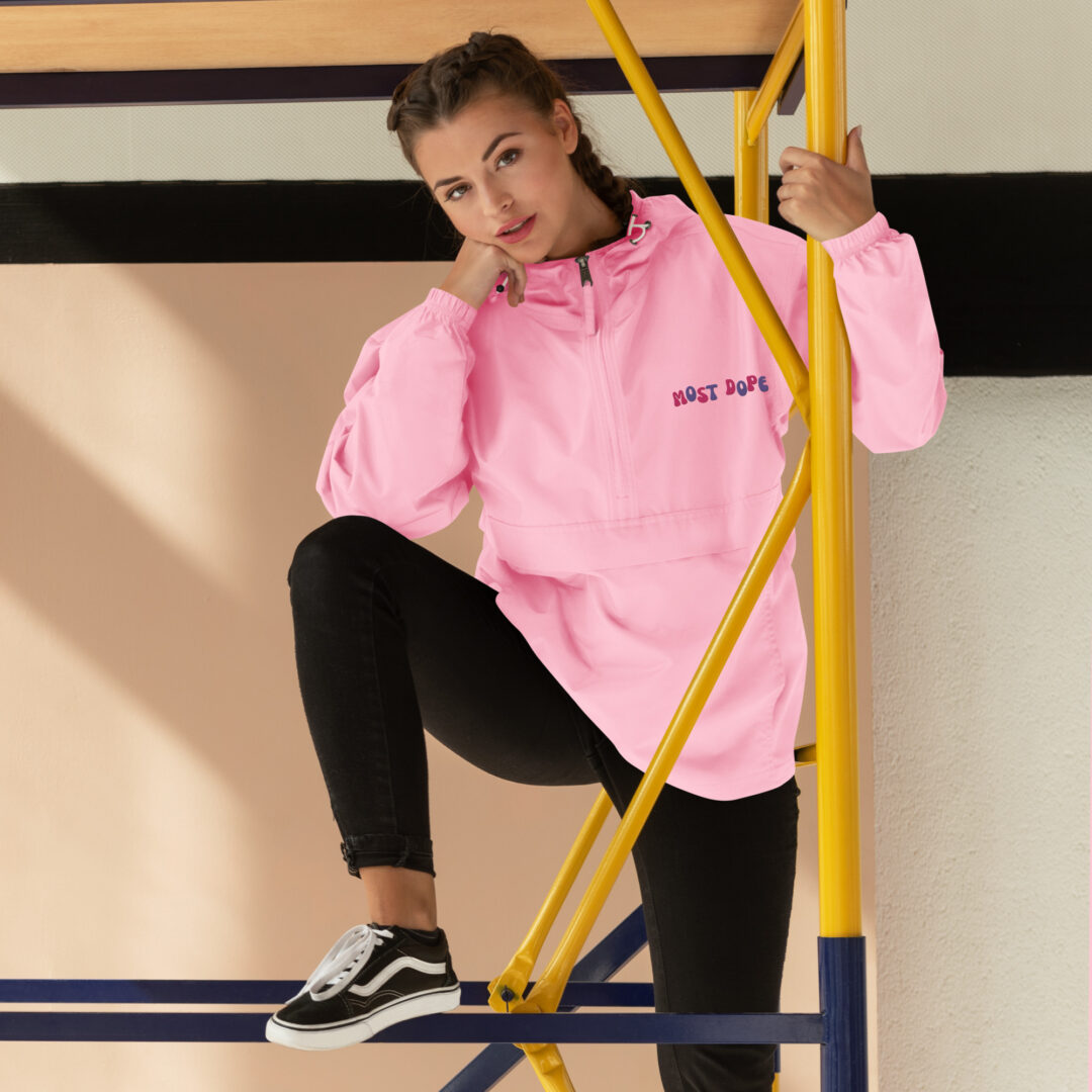 Mac Miller Kids Most Dope | Custom Embroidered Champion Packable Jacket | Kangaroo Pouch Life Proof All Seasons - Image 11