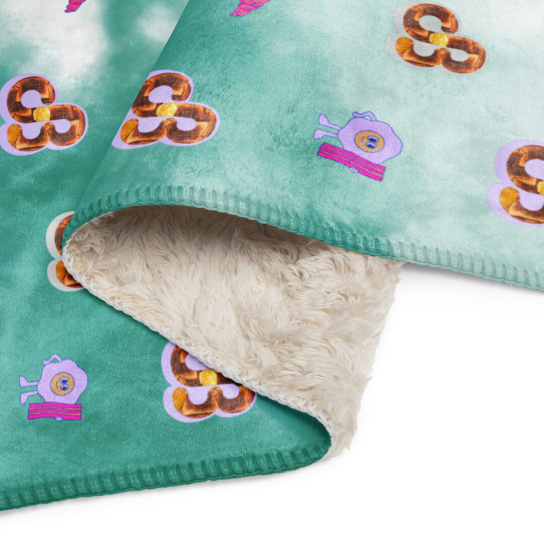 Daily Bread and Breakfast Croissant Premium Quality Camping Sherpa blanket - Image 7