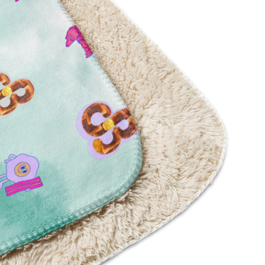 Daily Bread and Breakfast Croissant Premium Quality Camping Sherpa blanket - Image 11