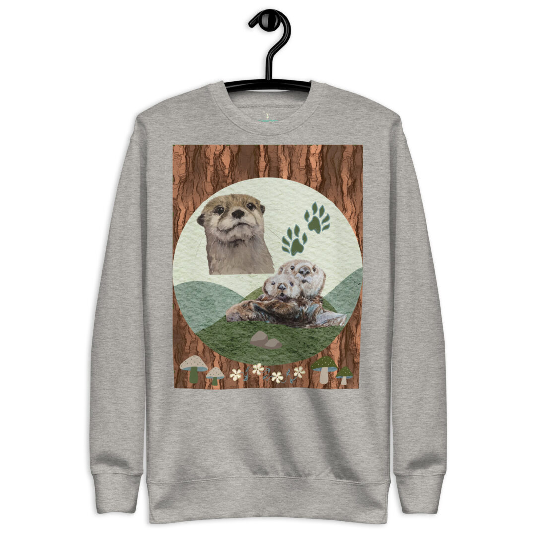 Otterly Adorable Cute Otters Snuggle Nature Unisex Premium Sweatshirt | Outdoors Crew Neck Critters - Image 17