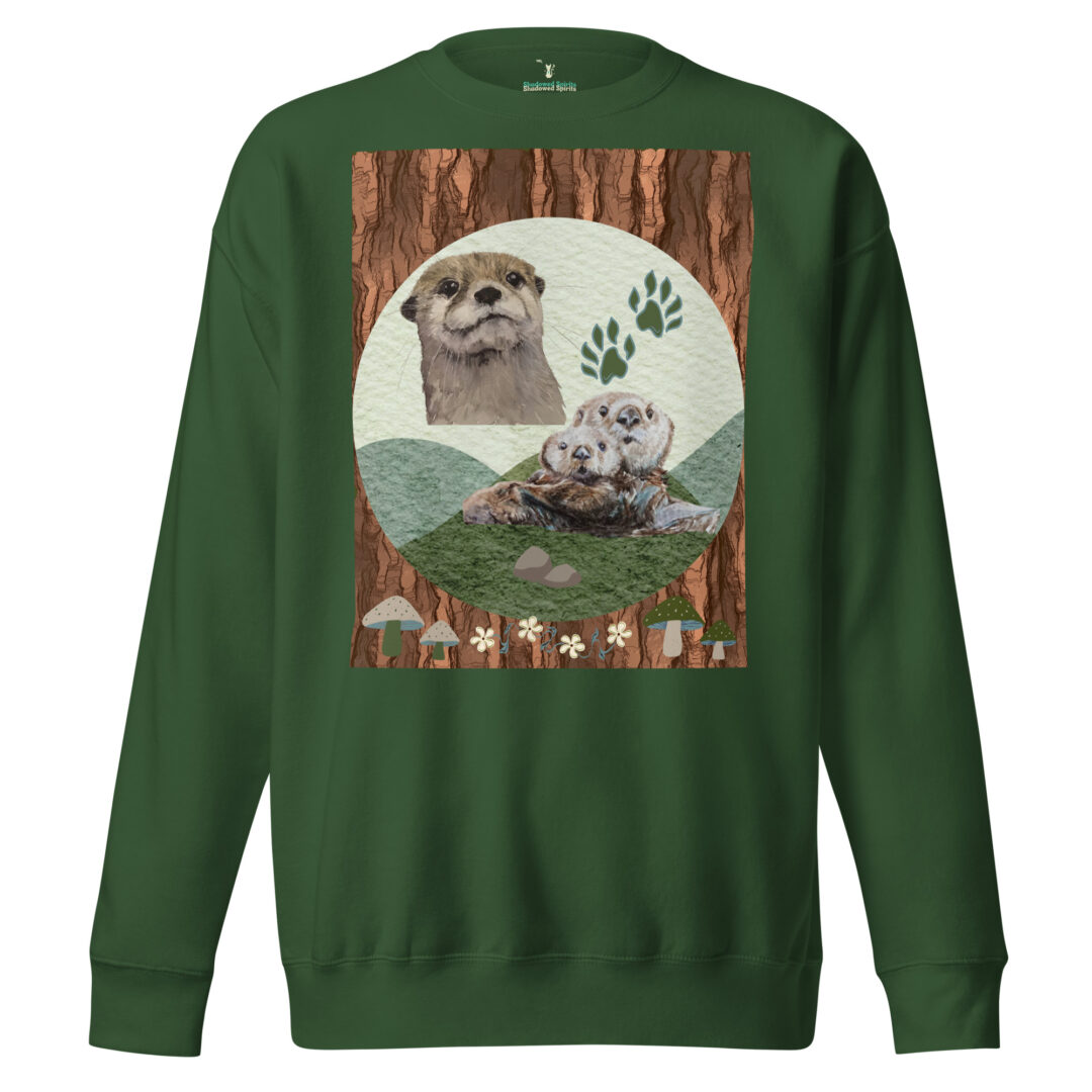 Otterly Adorable Cute Otters Snuggle Nature Unisex Premium Sweatshirt | Outdoors Crew Neck Critters - Image 6