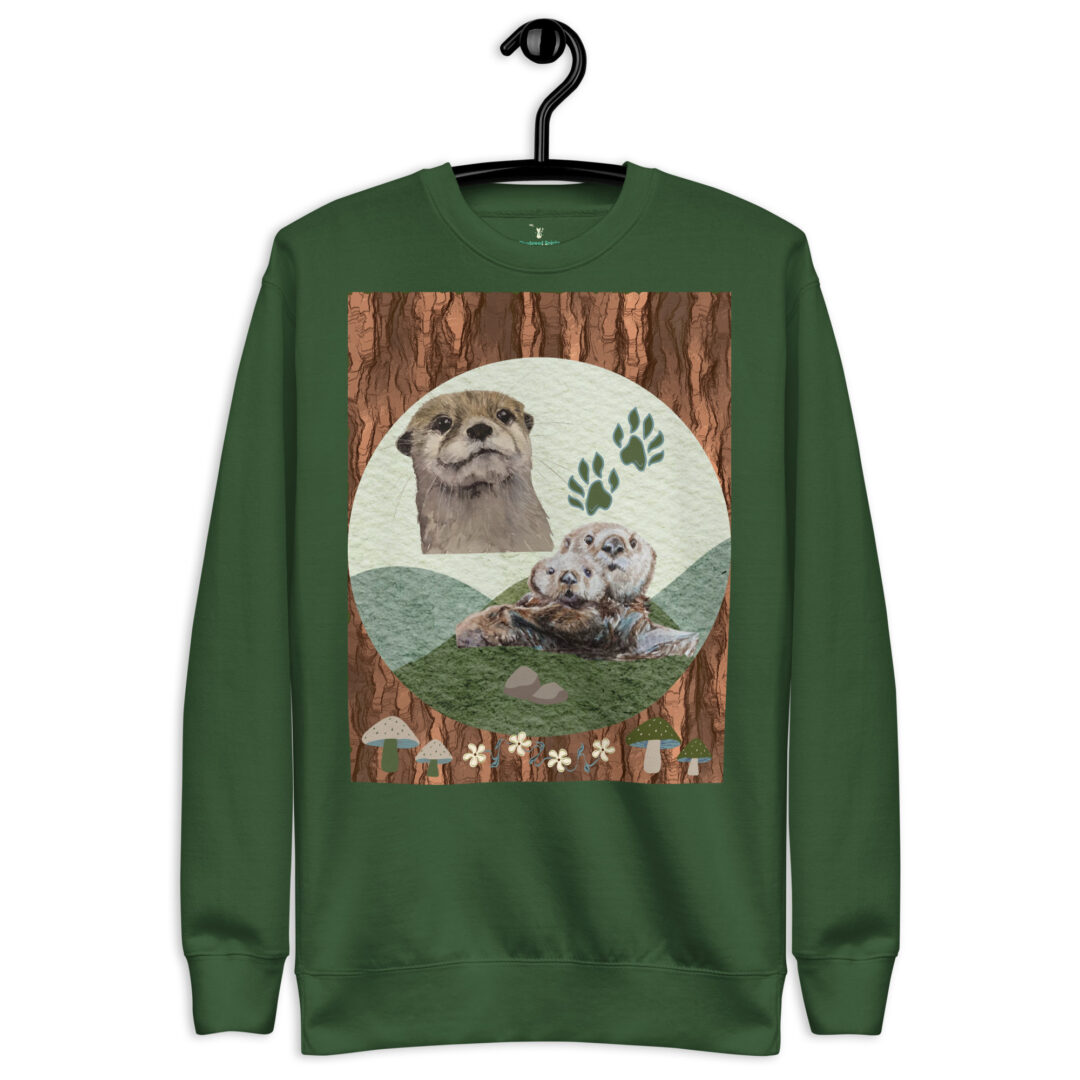 Otterly Adorable Cute Otters Snuggle Nature Unisex Premium Sweatshirt | Outdoors Crew Neck Critters - Image 16