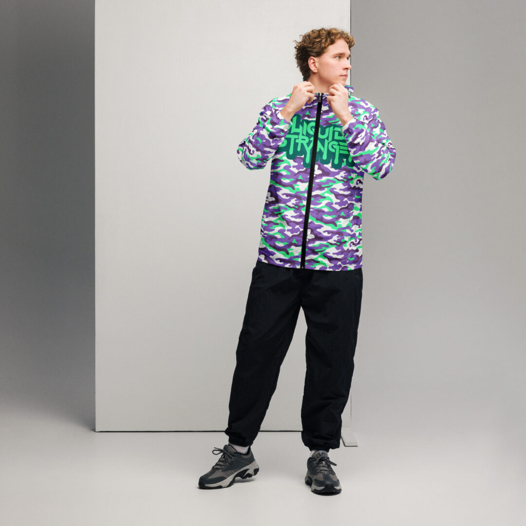 Liquid Stranger Wakaan Track Suit Raincoat Purple Camo Drippy Trippy | All weather premium quality jacket - Image 5