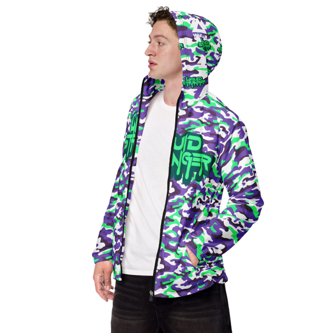 Liquid Stranger Wakaan Track Suit Raincoat Purple Camo Drippy Trippy | All weather premium quality jacket - Image 4