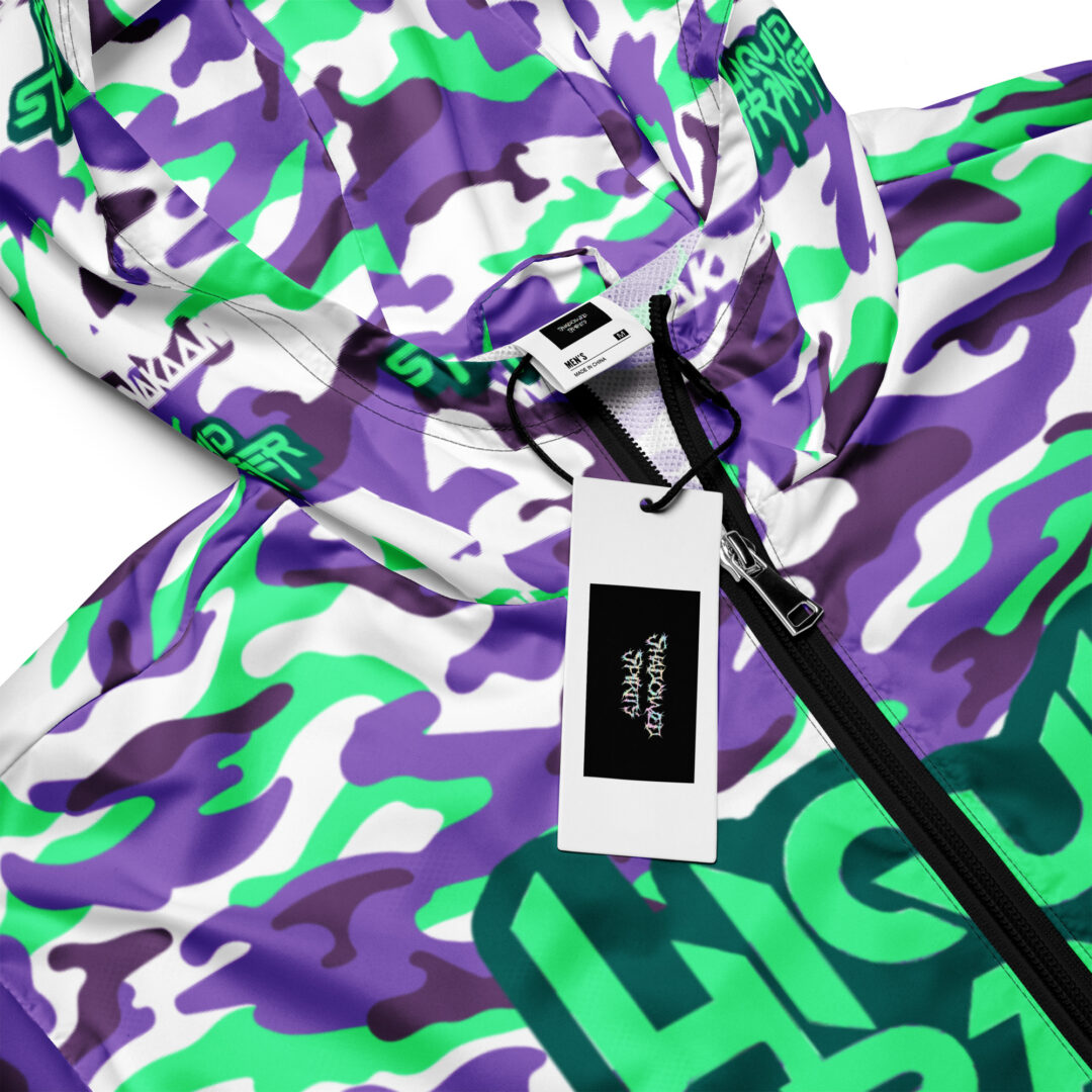 Liquid Stranger Wakaan Track Suit Raincoat Purple Camo Drippy Trippy | All weather premium quality jacket - Image 11