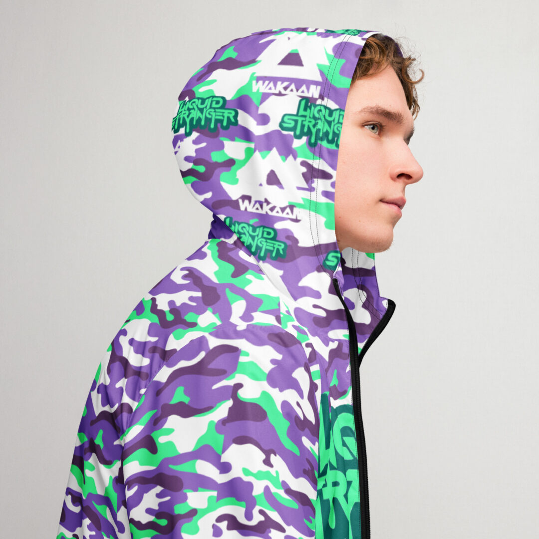 Liquid Stranger Wakaan Track Suit Raincoat Purple Camo Drippy Trippy | All weather premium quality jacket - Image 2