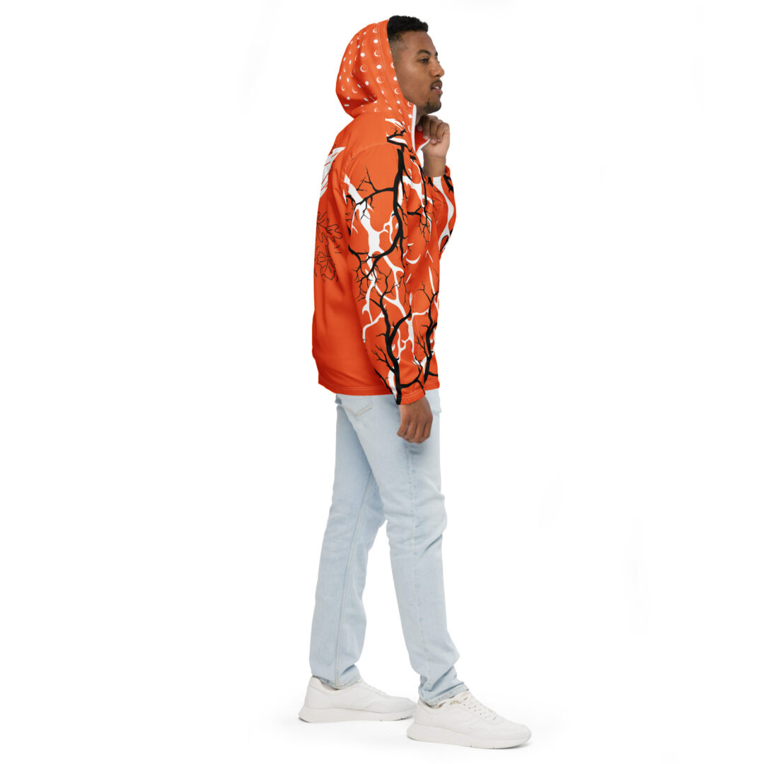 Safety Orange Skater Alternative Spooky Halloween Hardocre Men’s windbreaker Giant Bat Shadowed Spirits - Image 13