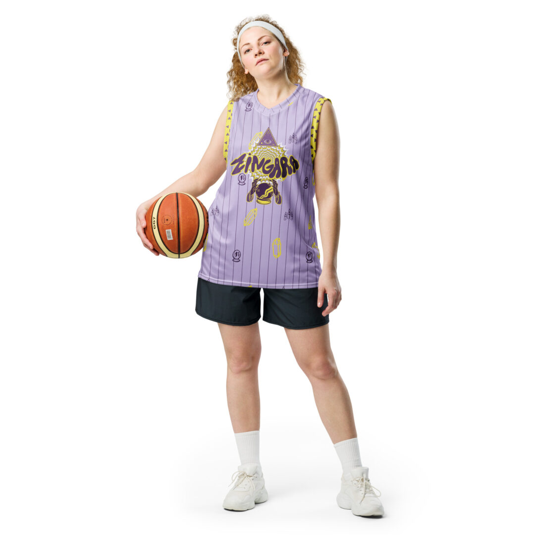 Zingara Bass Crystal Basketball Jersey | EDM Rave Jersey |  Custom # and Name - Image 4