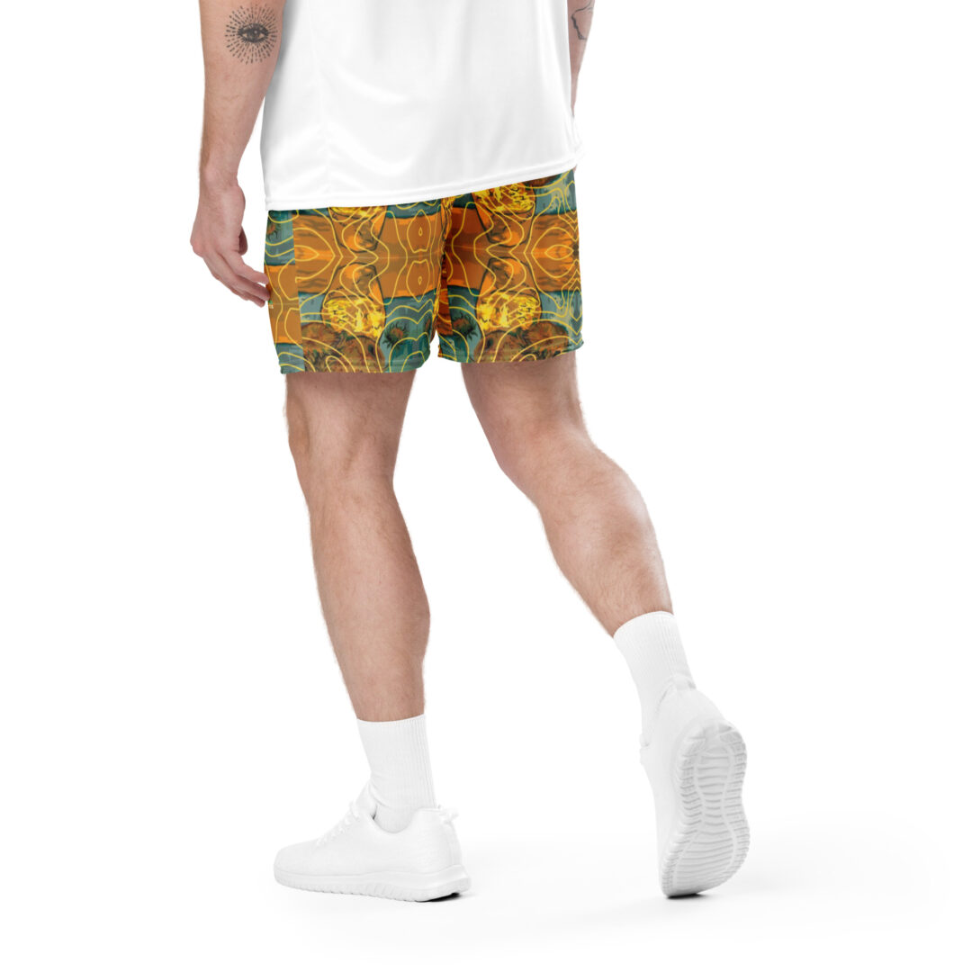 Van Gogh Sunflower Athletic premium graphic shorts with pockets | Up to 6XL Festival Streetwear - Image 5