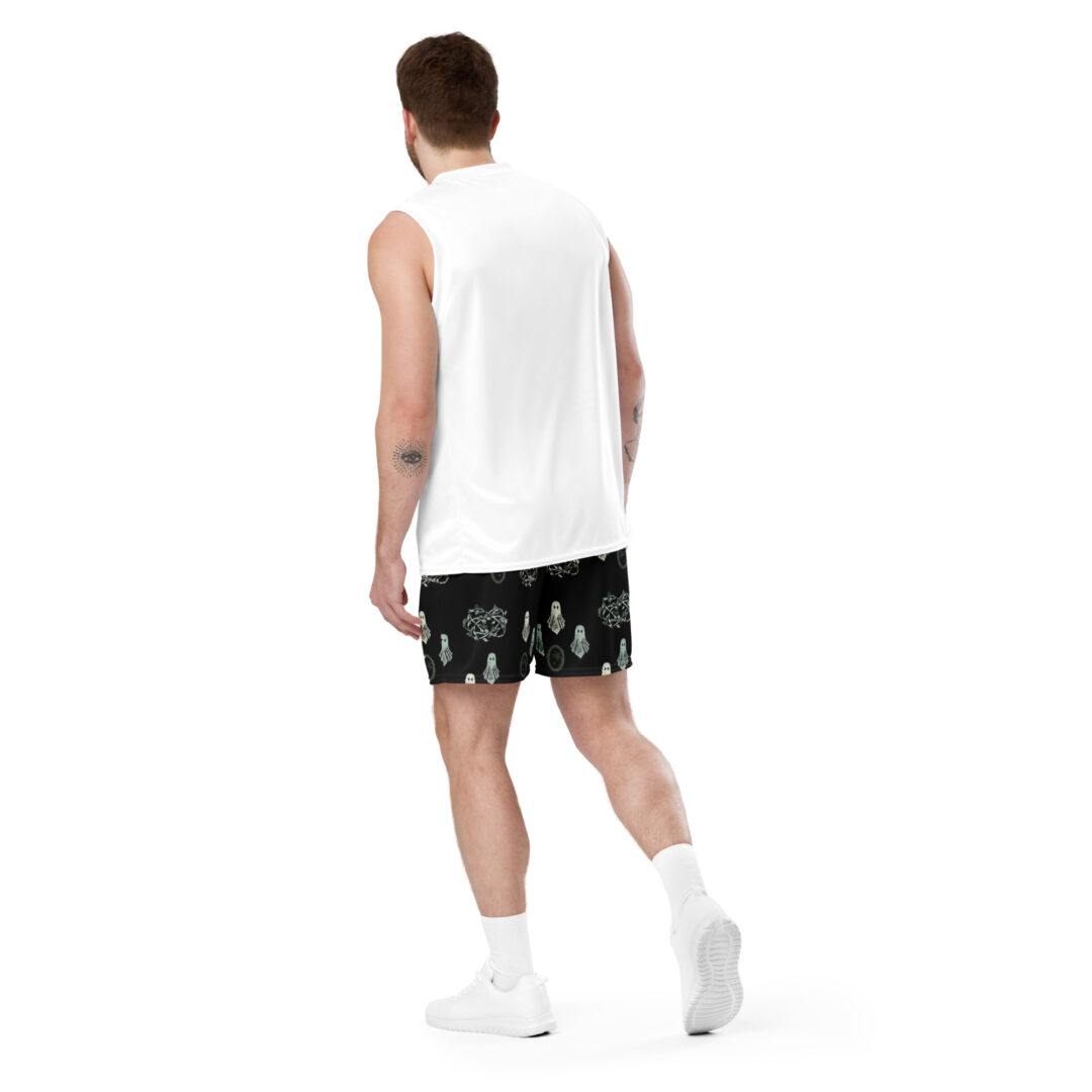 Spooky Season Haunted Ghost Unisex Athletic Shorts | Premium Graphics with Pockets - Image 8