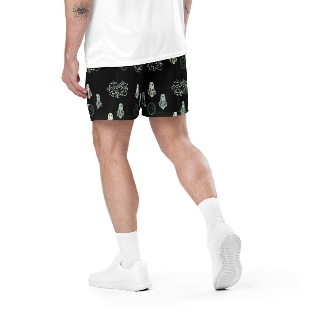 Spooky Season Haunted Ghost Unisex Athletic Shorts | Premium Graphics with Pockets - Image 13