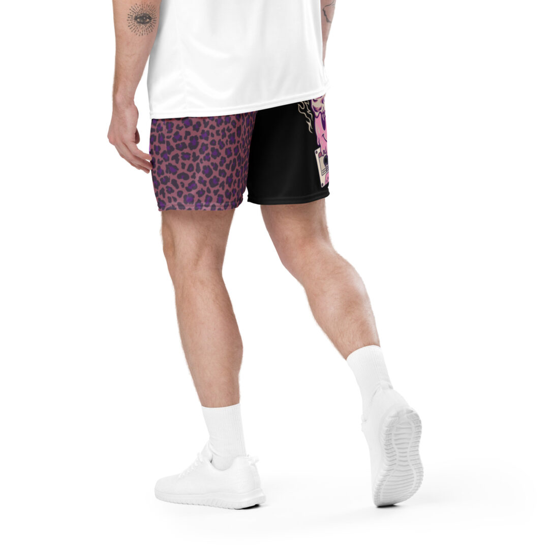 Tape B Cheetah Print Trippy Purple Shorts | EDM Rave Shorts with Pockets All Day Premium Comfort - Image 9