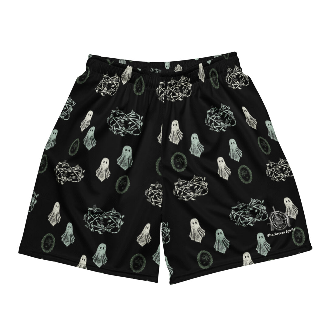 Spooky Season Haunted Ghost Unisex Athletic Shorts | Premium Graphics with Pockets