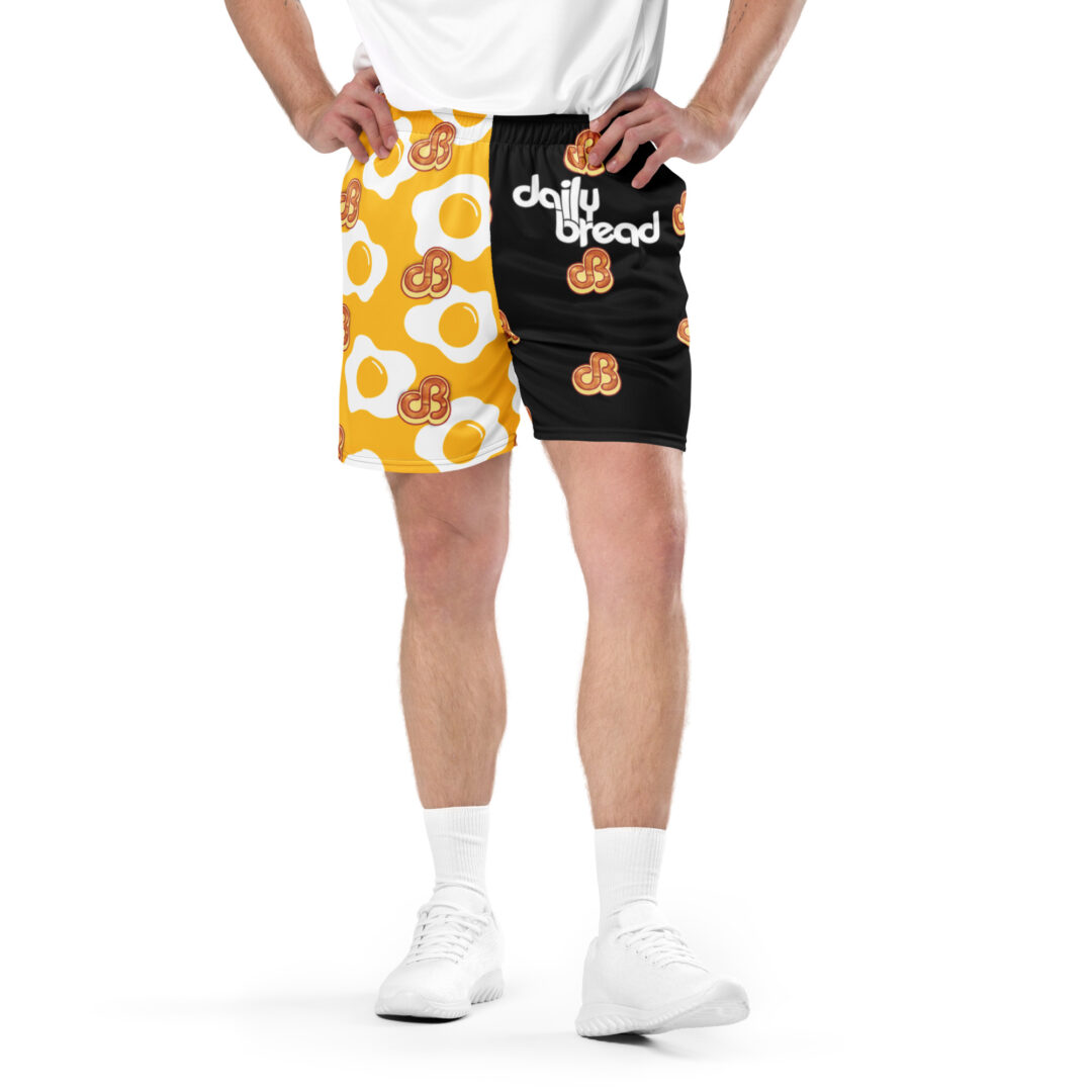 Daily Bread and Breakfast Sunnyside Eggs Unisex Athletic Shorts - Image 3