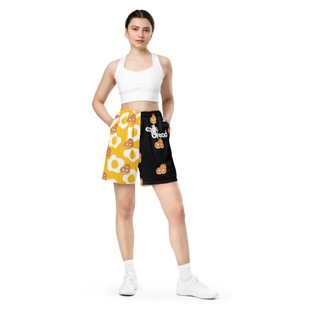 Daily Bread and Breakfast Sunnyside Eggs Unisex Athletic Shorts - Image 7