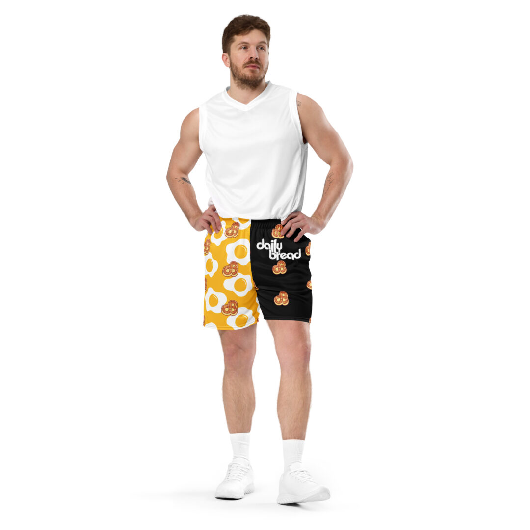 Daily Bread and Breakfast Sunnyside Eggs Unisex Athletic Shorts - Image 9