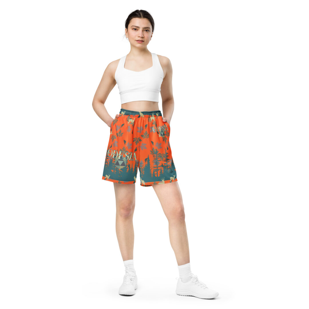 Odesza Fall Spooky Season Safety Orang Unisex mesh shorts | With Pockets up to 6xl custom design premium quality - Image 3