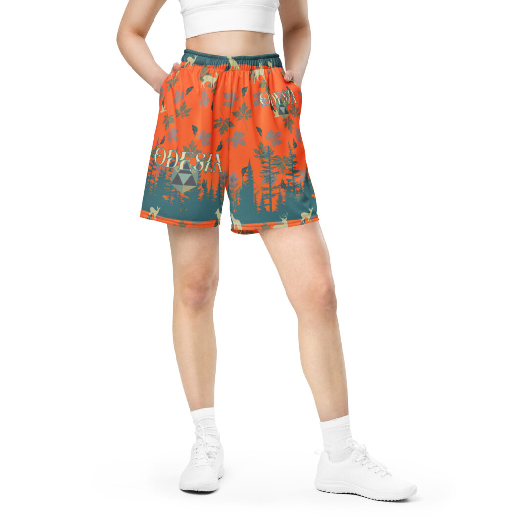 Odesza Fall Spooky Season Safety Orang Unisex mesh shorts | With Pockets up to 6xl custom design premium quality - Image 6