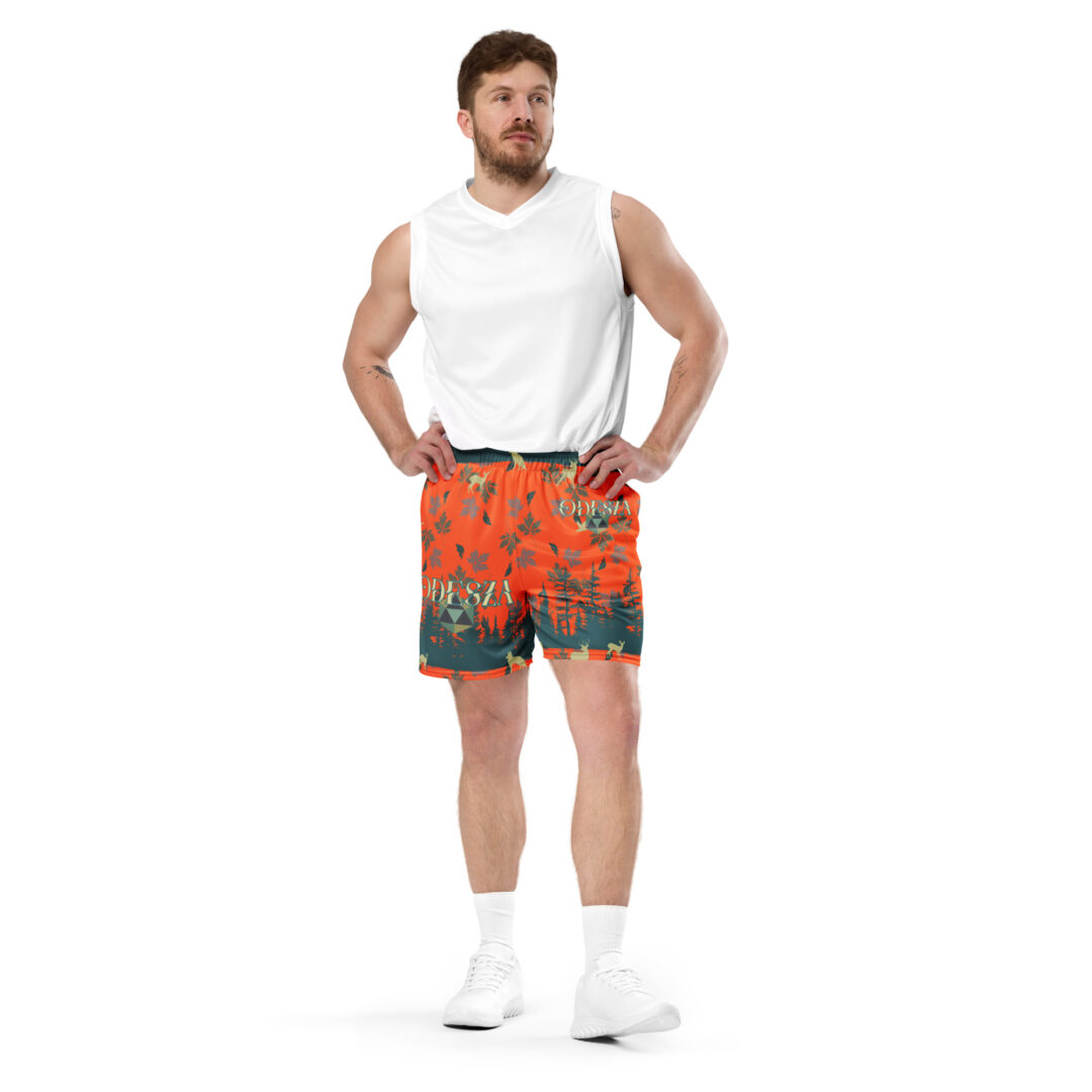 Odesza Fall Spooky Season Safety Orang Unisex mesh shorts | With Pockets up to 6xl custom design premium quality - Image 11