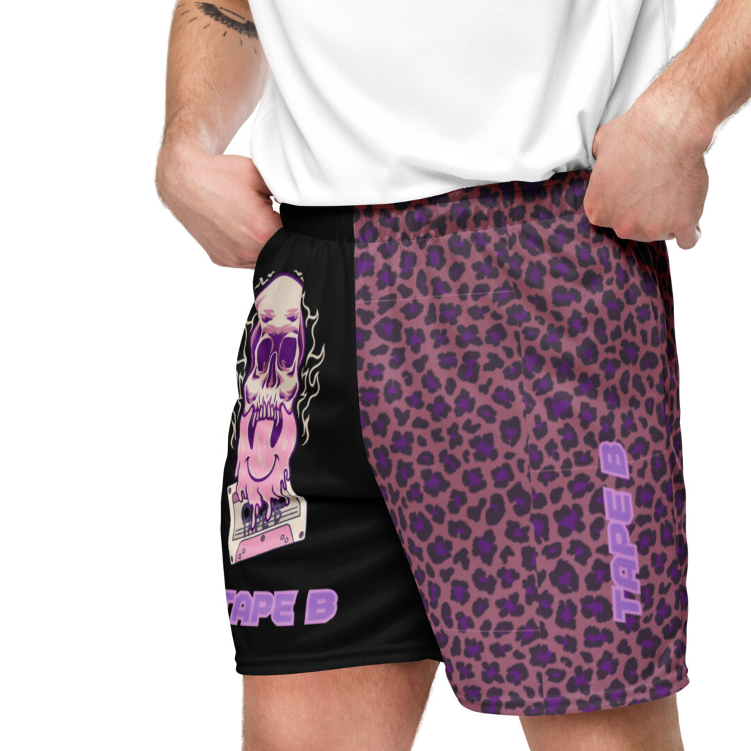 Tape B Cheetah Print Trippy Purple Shorts | EDM Rave Shorts with Pockets All Day Premium Comfort - Image 6