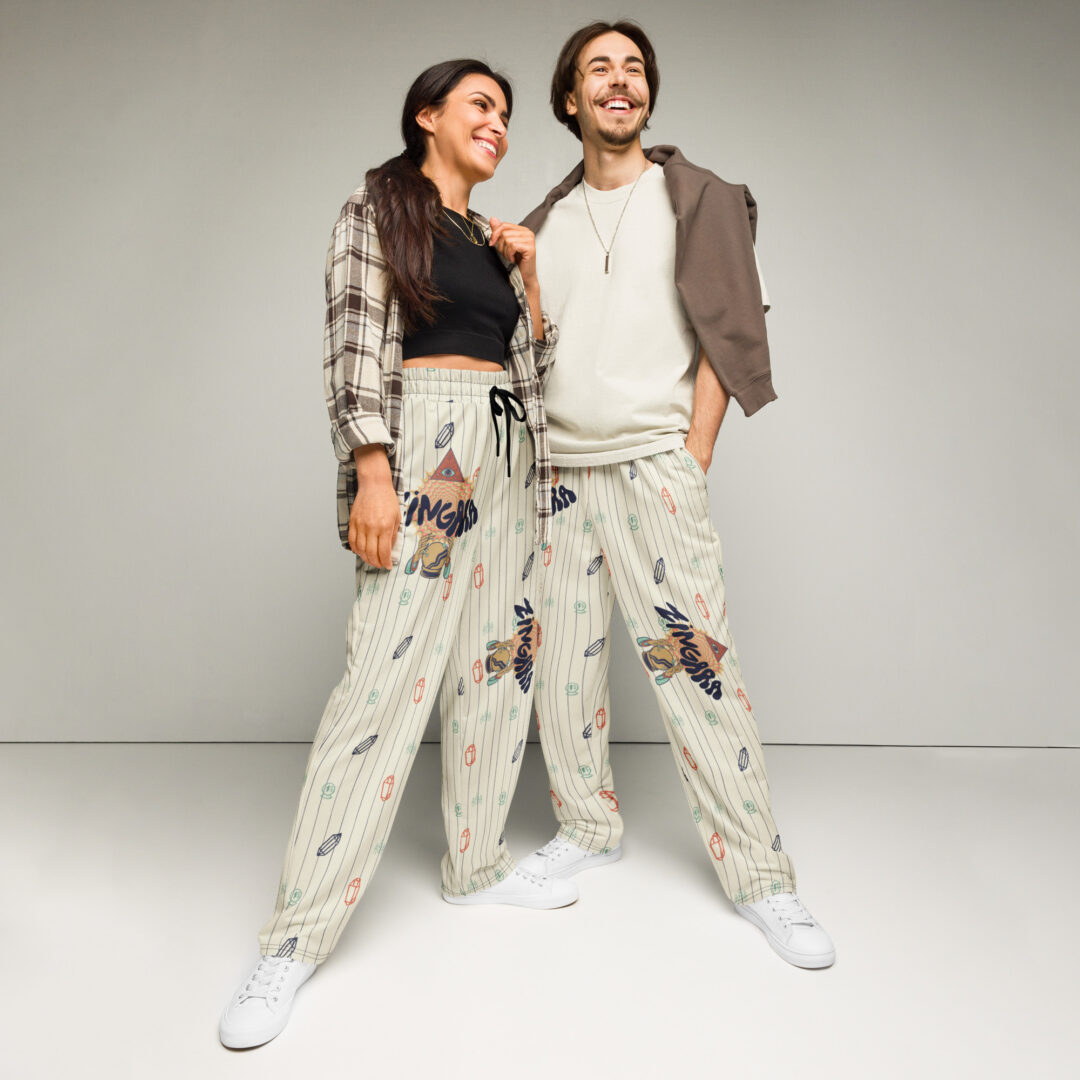 Zingara Bass Crystal EDM Festival Wear Unisex Wide-leg joggers | Matching Couple / Squad Fit - Image 13
