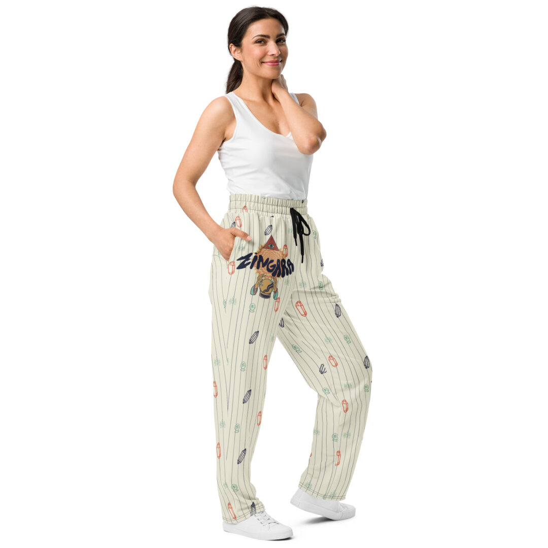 Zingara Bass Crystal EDM Festival Wear Unisex Wide-leg joggers | Matching Couple / Squad Fit - Image 4