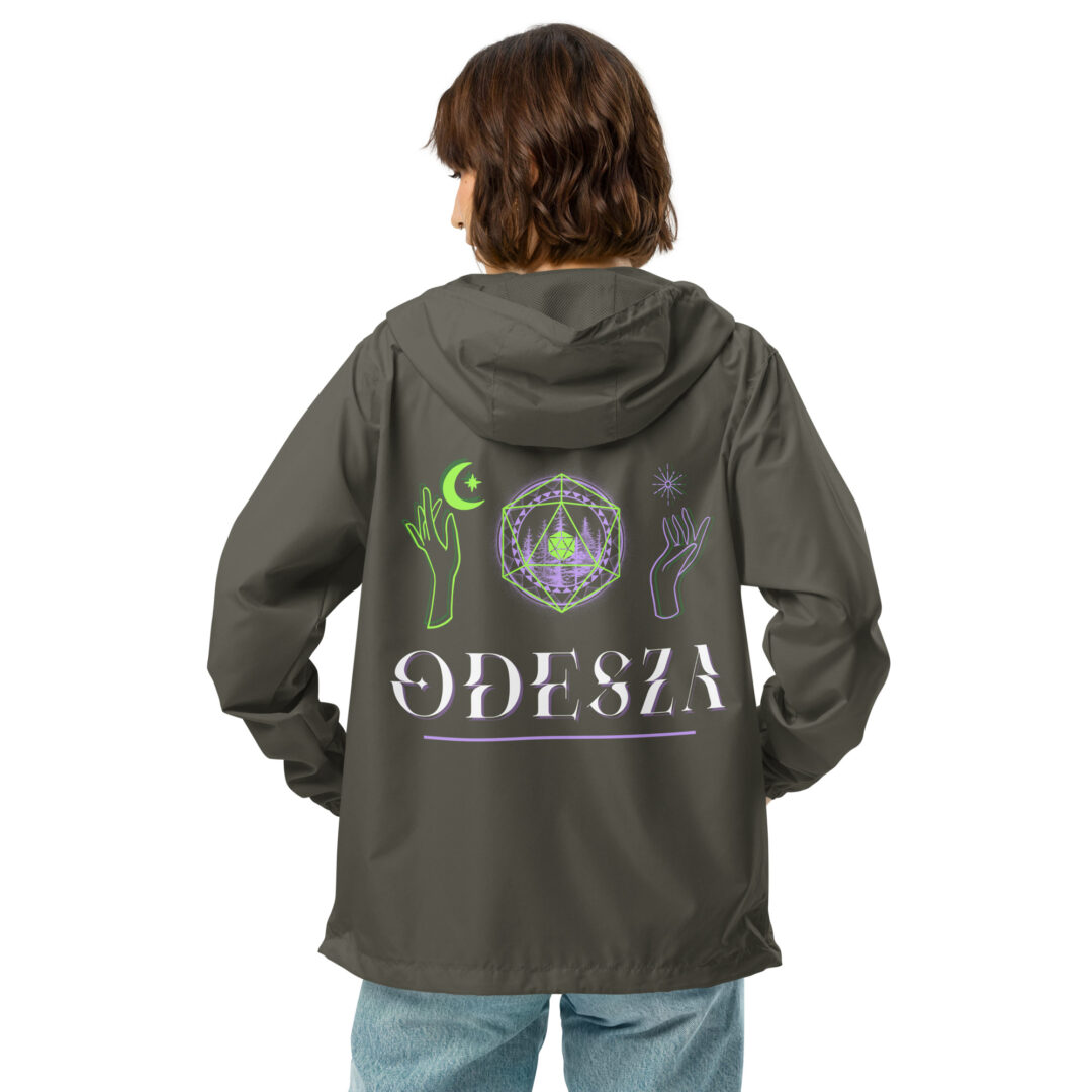 Unisex lightweight zip up windbreaker Odesza esoteric sun and moon all weather camping jacket - Image 13