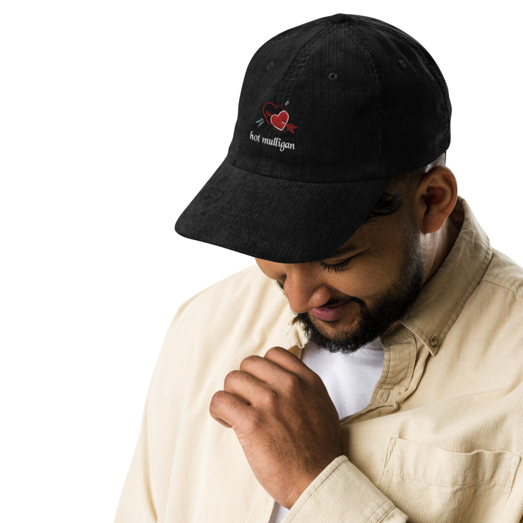 Hot Mulligan Hearts Dad Hat Corduroy Custom Embroidery - Image 2