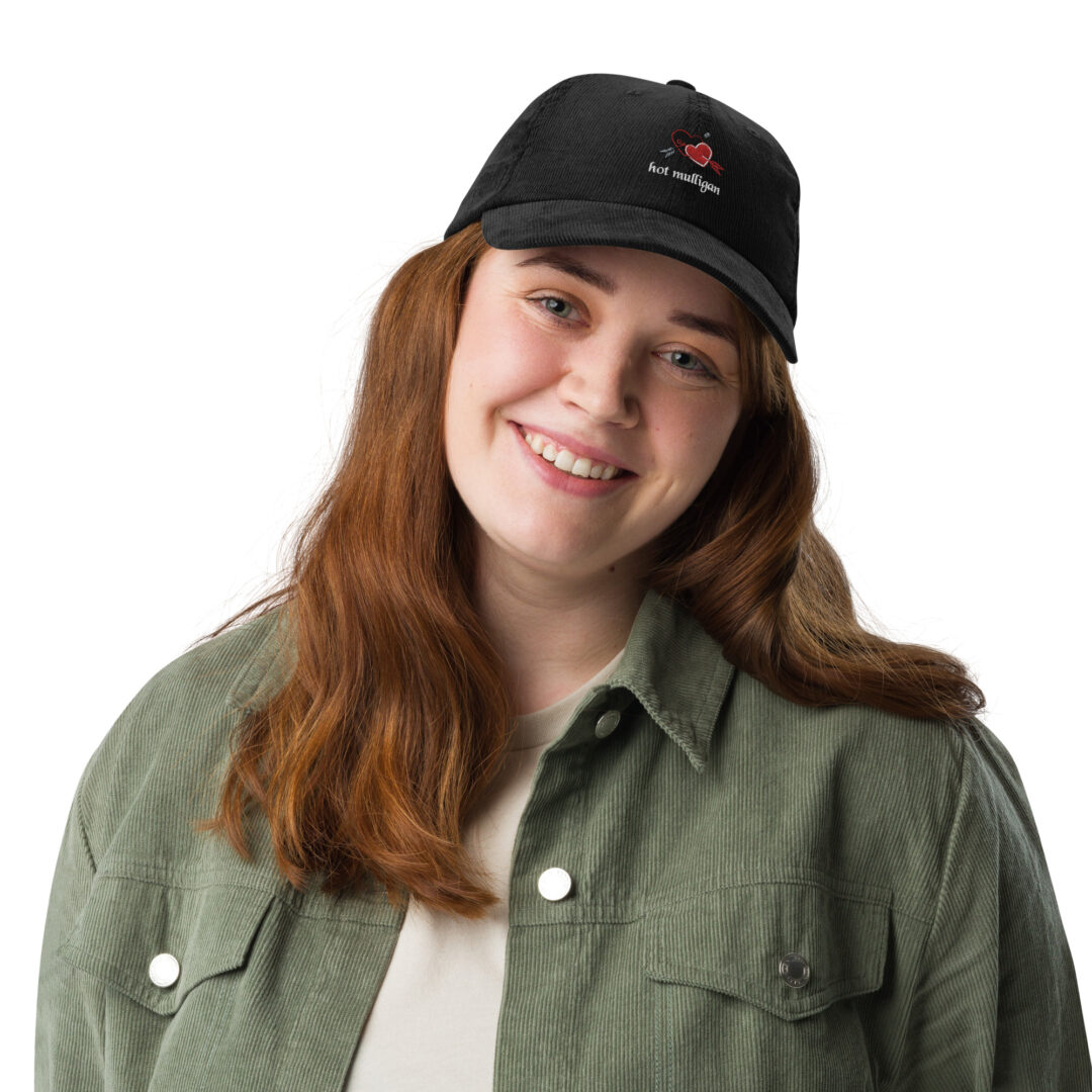 Hot Mulligan Hearts Dad Hat Corduroy Custom Embroidery - Image 3