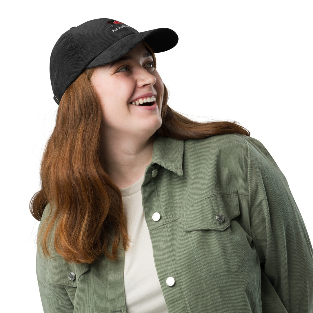 Hot Mulligan Hearts Dad Hat Corduroy Custom Embroidery - Image 5