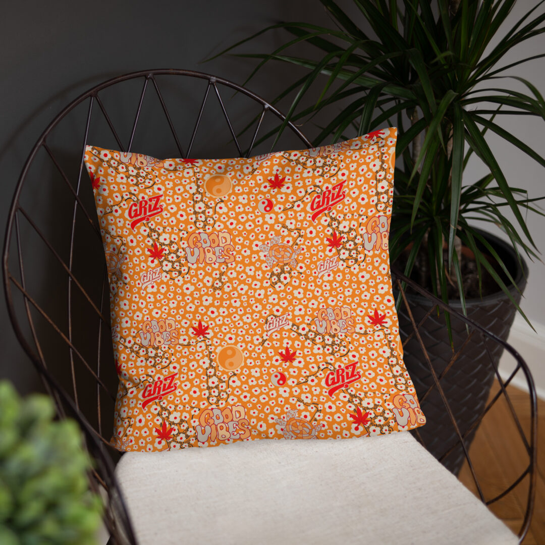 Griz Good Vibes Vibrant Throw Pillow | Rave EDM Decor - Image 6