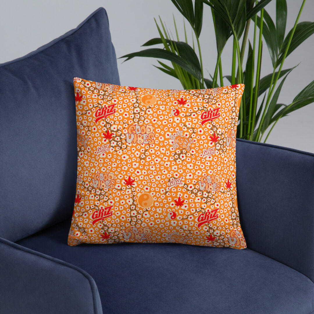 Griz Good Vibes Vibrant Throw Pillow | Rave EDM Decor - Image 8