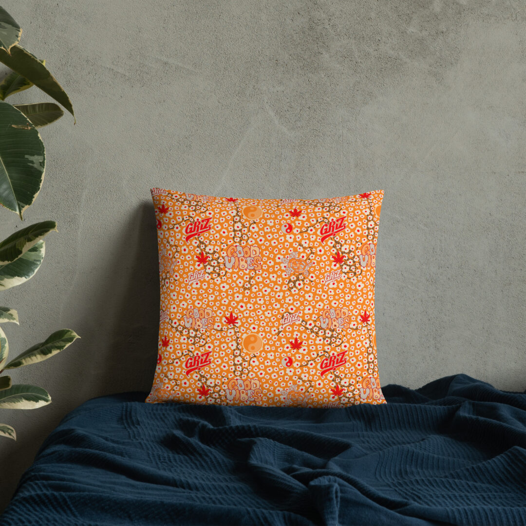 Griz Good Vibes Vibrant Throw Pillow | Rave EDM Decor - Image 2