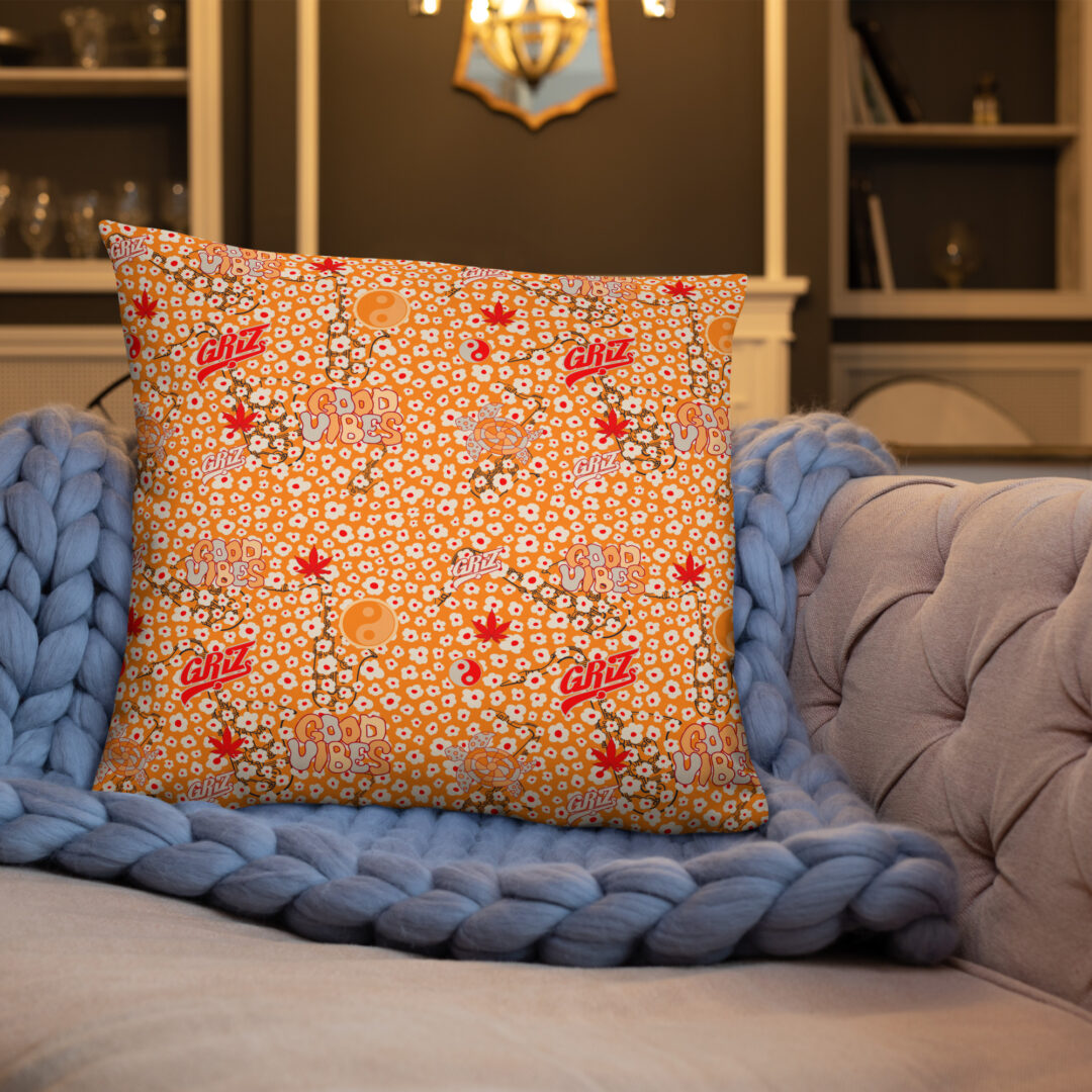 Griz Good Vibes Vibrant Throw Pillow | Rave EDM Decor - Image 26
