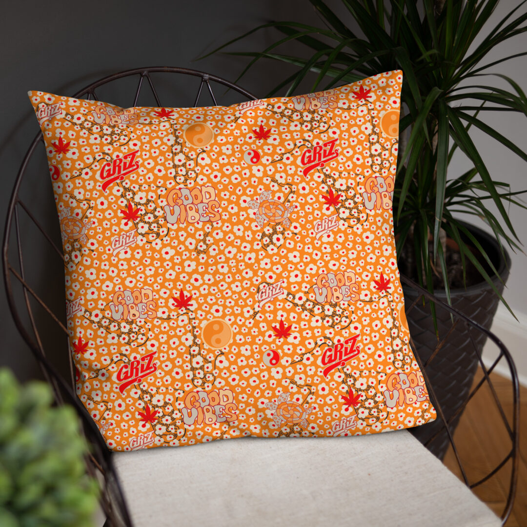 Griz Good Vibes Vibrant Throw Pillow | Rave EDM Decor - Image 27
