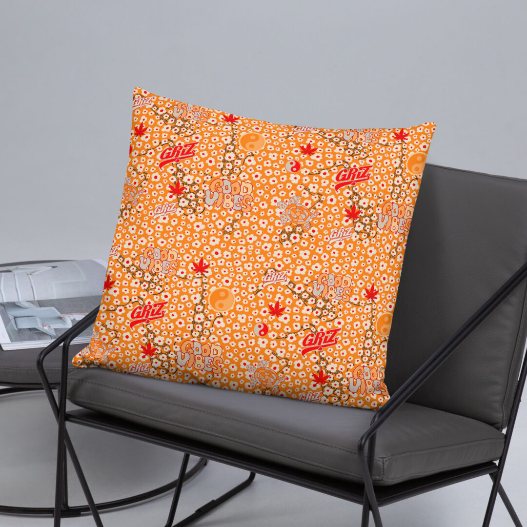 Griz Good Vibes Vibrant Throw Pillow | Rave EDM Decor - Image 28