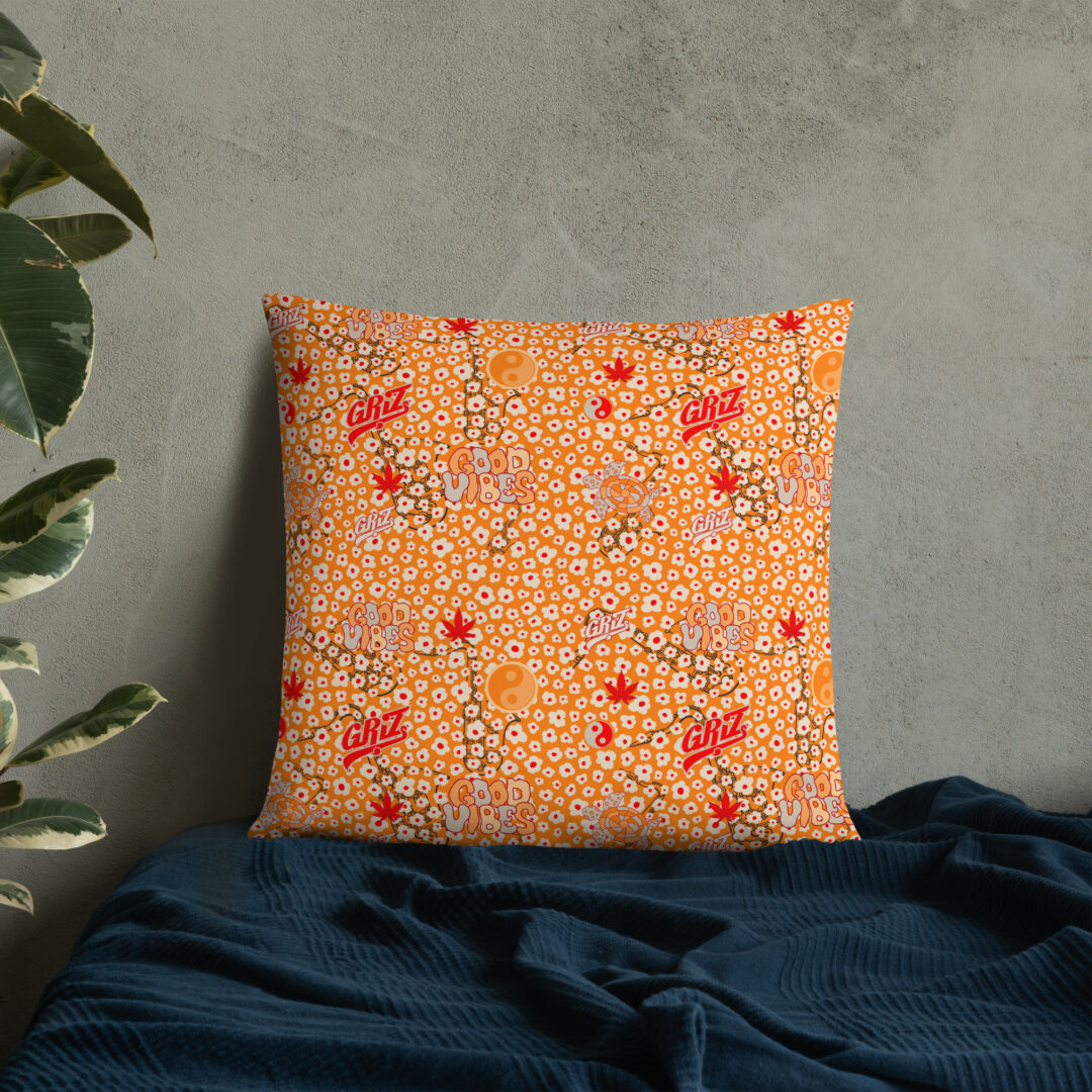Griz Good Vibes Vibrant Throw Pillow | Rave EDM Decor - Image 30