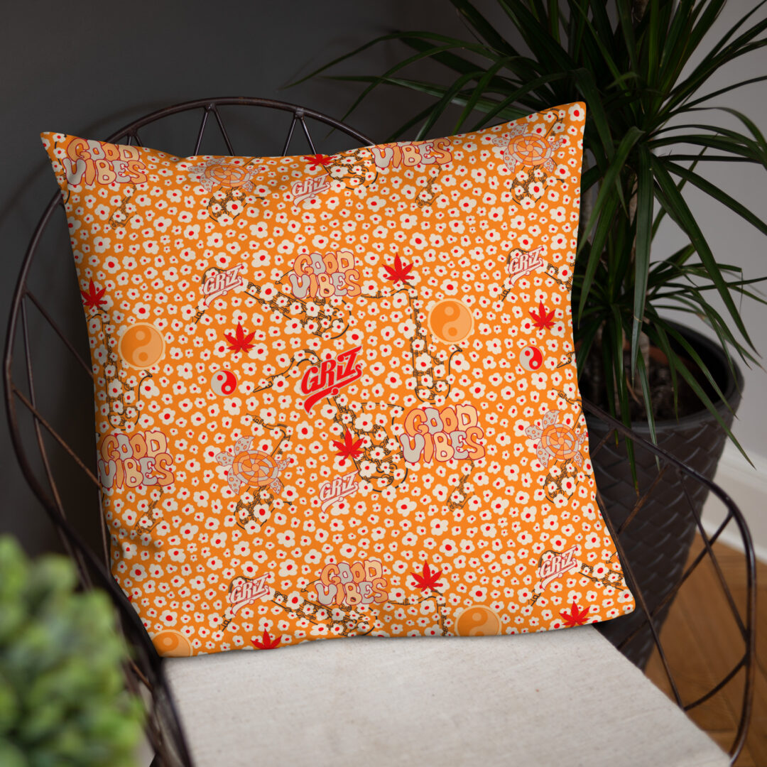 Griz Good Vibes Vibrant Throw Pillow | Rave EDM Decor - Image 21