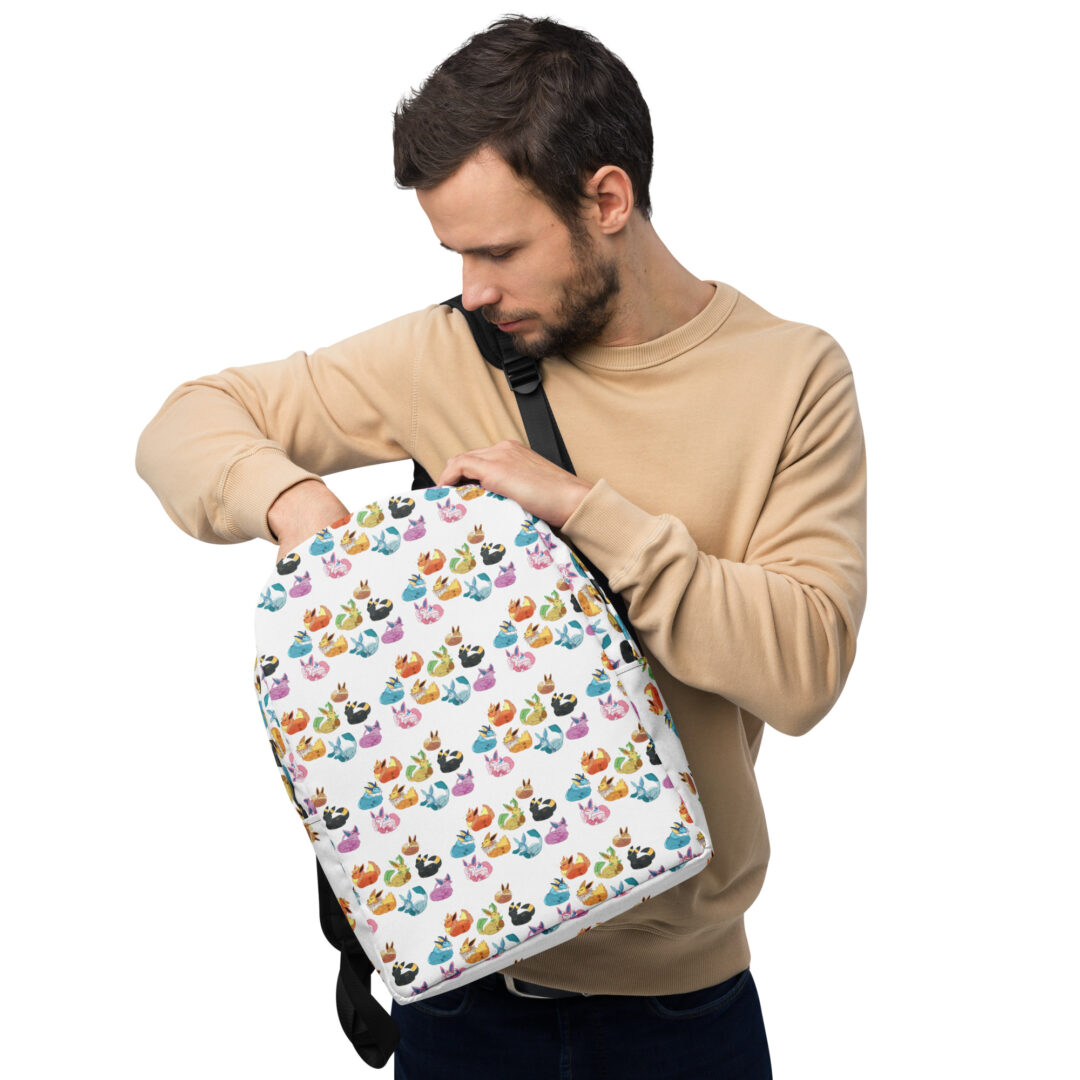 Eeveelution Cat Loaf  All Over Poke Minimalist Backpack - Image 6